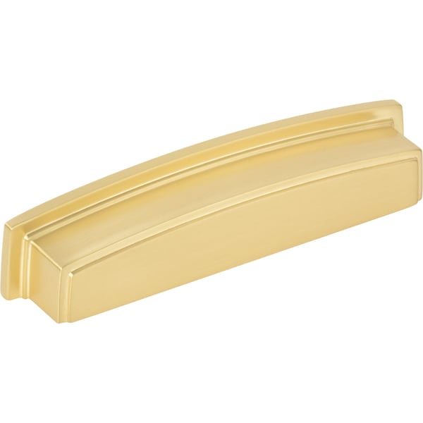 Jeffrey Alexander 128 mm Center Brushed Gold Square-to-Center Square Renzo Cabinet Cup Pull 141-128BG - main